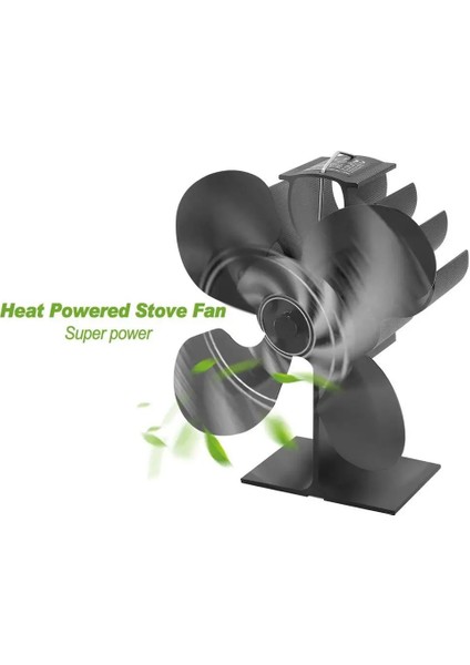 Sarı Stil Siyah Şömine Bıçakları Isı ile Çalışan Soba Fanı Kütük Odun Brülörü Ecofan Sessiz Ev Şömine Fanı Verimli Isı Dağıtımı (Yurt Dışından) indirimleri