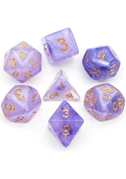 Mor Tarzı Et D&d Zar Yarı Saydam Bulutlar Dnd Zar D4 D6 D8 D10 D% D12 D20 Çokyüzlü Oyunlar Mtg Rpg Için Zar Seti (Yurt Dışından)