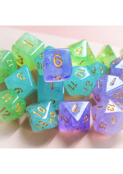 Mor Tarzı Et D&d Zar Yarı Saydam Bulutlar Dnd Zar D4 D6 D8 D10 D% D12 D20 Çokyüzlü Oyunlar Mtg Rpg Için Zar Seti (Yurt Dışından)