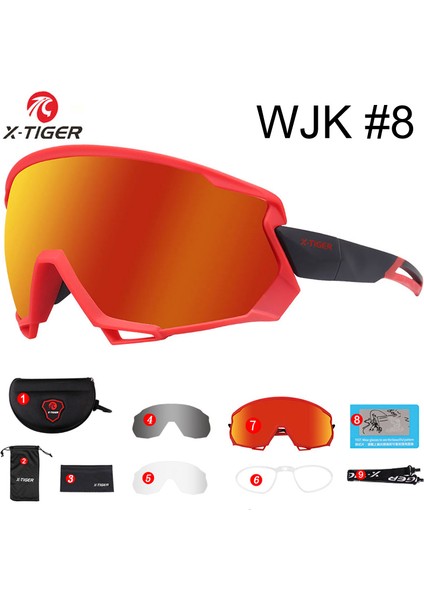 Renkler 08 Stili X-Tıger Rüzgar Bisiklet Gözlükleri Polarize Dağ Bisikleti Bisiklet Gözlükleri Kadın Spor Bisiklet Gözlükleri Mtb Bisiklet Güneş Gözlüğü Gözlük (Yurt Dışından)