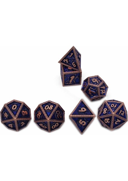 NO.346 Stili Yeni Stil Metal Zar Ejderha Desen D&d Zar Metal Dnd Zar Çokyüzlü Metal Zar Seti Rol Yapma Oyunu Için Mtg Pathfinder (Yurt Dışından)