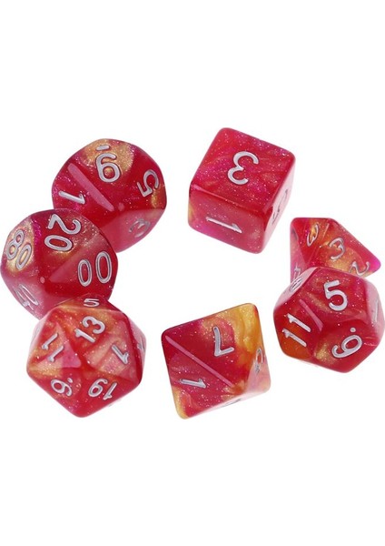 Sarı Stil Et Dikromatik D4 D6 D8 D10 D12 D20 Çokyüzlü Zar Numaraları Aramalar Masa Oyunu Için Masaüstü Çok Taraflı Zar (Yurt Dışından)