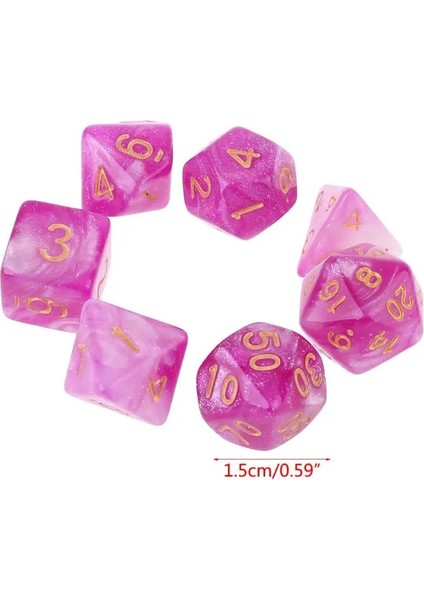 Sarı Stil Et Dikromatik D4 D6 D8 D10 D12 D20 Çokyüzlü Zar Numaraları Aramalar Masa Oyunu Için Masaüstü Çok Taraflı Zar (Yurt Dışından) modelleri