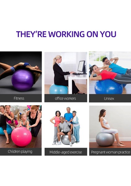 55 cm Mor Stil Yoga Topu 75CM 65CM 55CM Pompa Seti ile Fitness Denge Topları Ev Pilates Masaj Topu Eğitimi Spor Salonu Egzersizi Yoga Topu Seti (Yurt Dışından) indirimleri