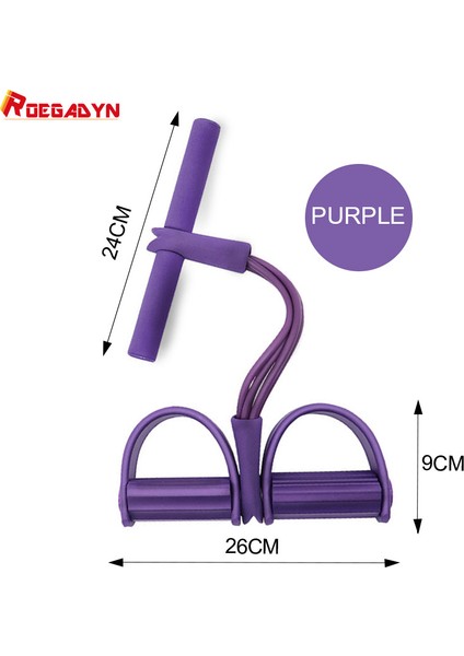 Mor Tarzı Roegadyn Hafif Çok Fonksiyonlu Çektirme Kumaş Direnç Bantları Spor Sakız 4 Tüp Çekme Halatı Direnç Bandı Fitness (Yurt Dışından)