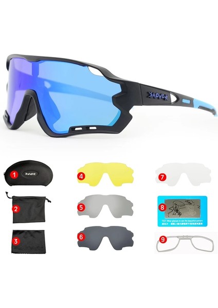 No.5 Tarzı Çok Mtb Bisiklet Gözlüğü Erkek Kadın Bisiklete Binme Güneş Gözlüğü UV400 Polarize Bisiklet Gözlükleri Spor Yarış Binme Gözlüğü Ciclismo 1 Lens (Yurt Dışından)