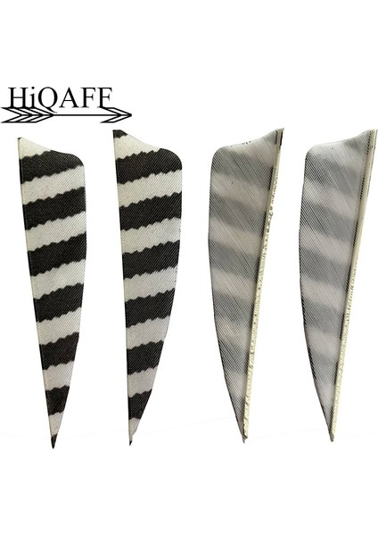 Floresan Yeşil Tarzı Hi-Q 3 Inç Doğal Hindi Tüyleri Kalkan Kesim Okçuluk Fletches 3'' Tüy Ok Fletching-Çizgili (Yurt Dışından)