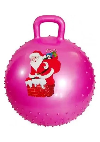 Gül Kırmızı Stili Pratik Iyi Esneklik Saplı Şişme Top Seti Kaymaz Hazne Top Seti Pilates Için Noel Teması (Yurt Dışından)