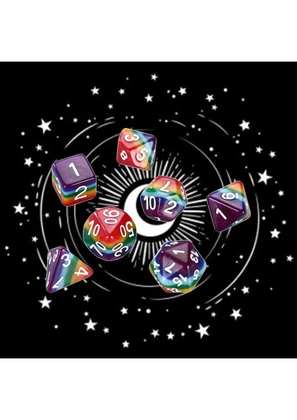 Mini Çokyüzlü Zar Seti Dnd Oyunları Için 7 Parça Glitter Oyun Aksesuarları (Yurt Dışından)