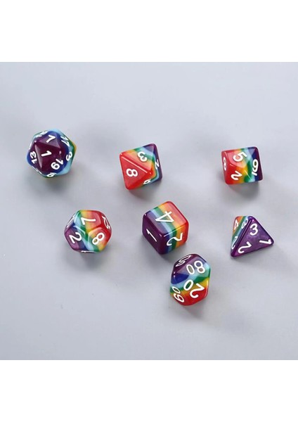 Mini Çokyüzlü Zar Seti Dnd Oyunları Için 7 Parça Glitter Oyun Aksesuarları (Yurt Dışından) modelleri