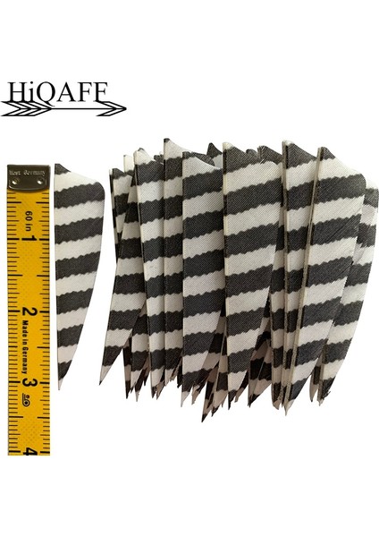 Floresan Yeşil Tarzı Hi-Q 3 Inç Doğal Hindi Tüyleri Kalkan Kesim Okçuluk Fletches 3'' Tüy Ok Fletching-Çizgili (Yurt Dışından)