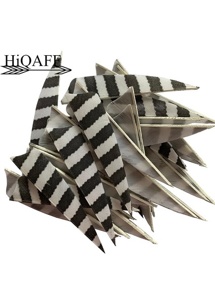 Floresan Yeşil Tarzı Hi-Q 3 Inç Doğal Hindi Tüyleri Kalkan Kesim Okçuluk Fletches 3'' Tüy Ok Fletching-Çizgili (Yurt Dışından)