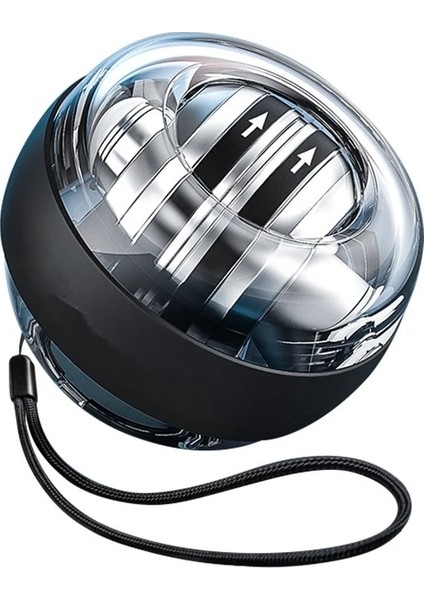 Siyah Stil LED Kendinden Başlayan Gyro Ball Powerball Contador Kol Genişletici El Eğitmeni Jiroskop Bilek Kuvveti Egzersiz Relax Fitness Ekipmanları (Yurt Dışından)