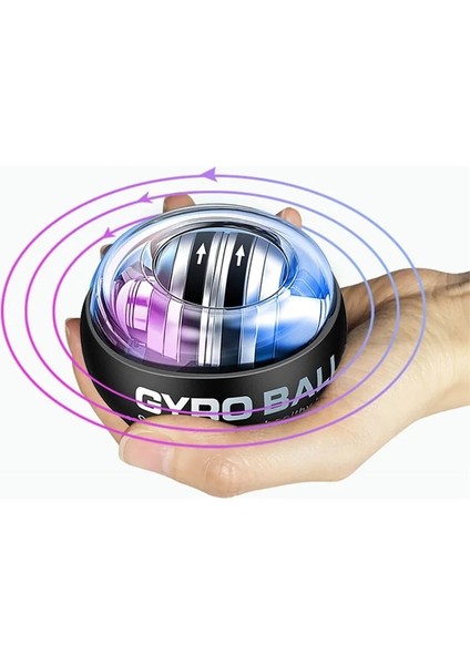 Siyah Stil LED Kendinden Başlayan Gyro Ball Powerball Contador Kol Genişletici El Eğitmeni Jiroskop Bilek Kuvveti Egzersiz Relax Fitness Ekipmanları (Yurt Dışından) fiyatları