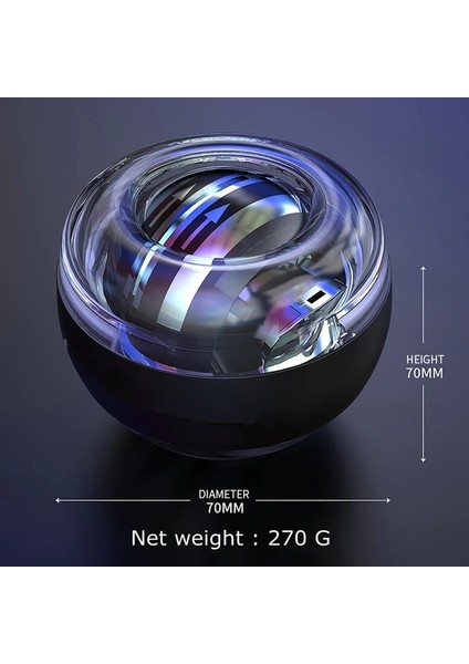 Siyah Stil LED Kendinden Başlayan Gyro Ball Powerball Contador Kol Genişletici El Eğitmeni Jiroskop Bilek Kuvveti Egzersiz Relax Fitness Ekipmanları (Yurt Dışından) indirimleri