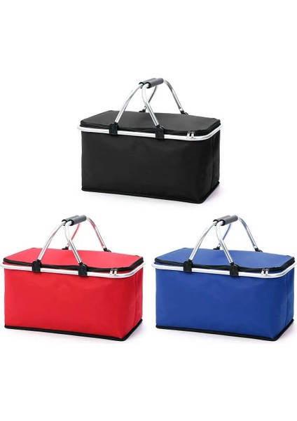 Siyah Stil Portable Foldable Desigamping Basket Waterproof Large Capacity Fresh Preservation Insulated Storage Organizer Handbag (Yurt Dışından) fiyatları