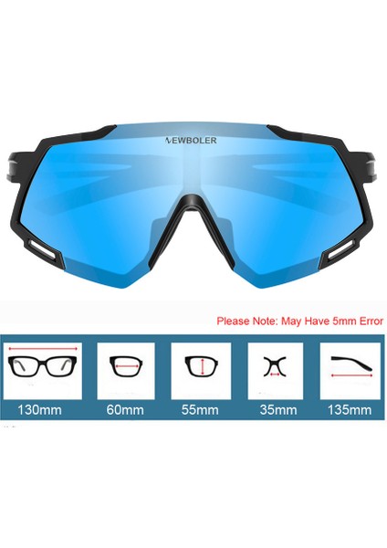 Sadece Mavi Lens Stili Newboler 3 Lens Erkekler Bisiklet Gözlük UV400 Polarize Bisiklet Güneş Gözlükleri Mtb Bisiklet Gözlükleri Bisiklet Güneş Gözlüğü Gafamo Gözlüğü (Yurt Dışından)