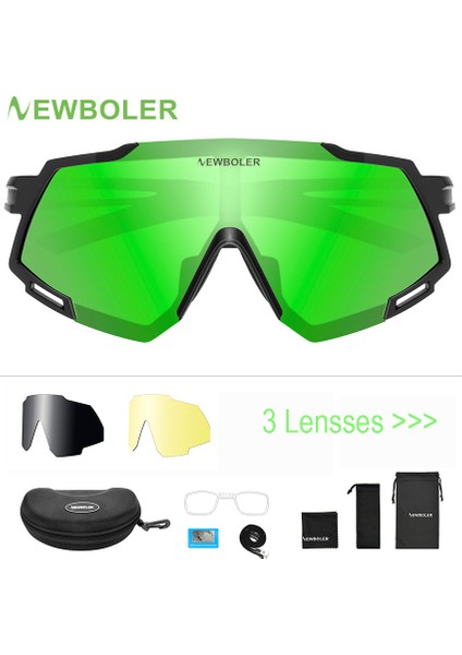 Sadece Mavi Lens Stili Newboler 3 Lens Erkekler Bisiklet Gözlük UV400 Polarize Bisiklet Güneş Gözlükleri Mtb Bisiklet Gözlükleri Bisiklet Güneş Gözlüğü Gafamo Gözlüğü (Yurt Dışından)