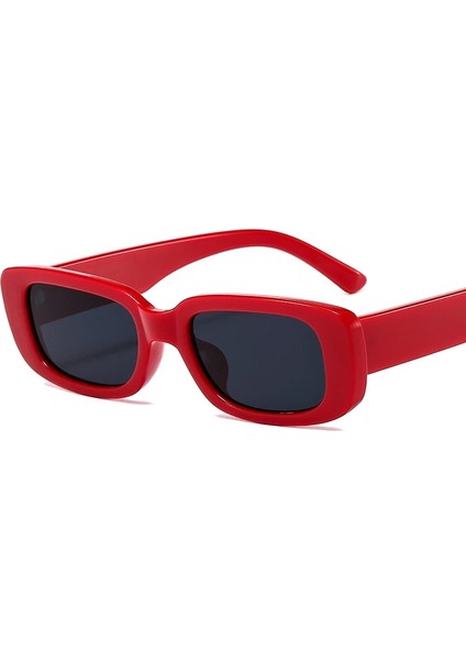 Siyah Stil Kırmızı Hm Dikdörtgen Güneş Gözlüğü Unisex Vintage Polarize Seyahat Bisiklet Güneş Gözlükleri Shades Kadın Gözlük Plaj Uv Koruma Gözlük (Yurt Dışından)