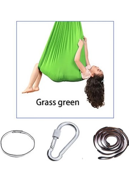 Çim Yeşili Stili Tam Set Yoga Salıncak Hamak cm Açık Kapalı Salıncak Çok Işlevli Ev Asılı Salıncak Hamak Hava Yoga Hamak (Yurt Dışından)