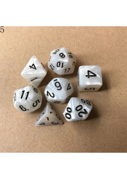 No.5 Tarzı Et Çok Taraflı Zar Seti Trpg Için Oyun Zar Dnd Aksesuarları Çokyüzlü Zar Tahta Kart Oyunu Malzemeleri Için Eğlence (Yurt Dışından)