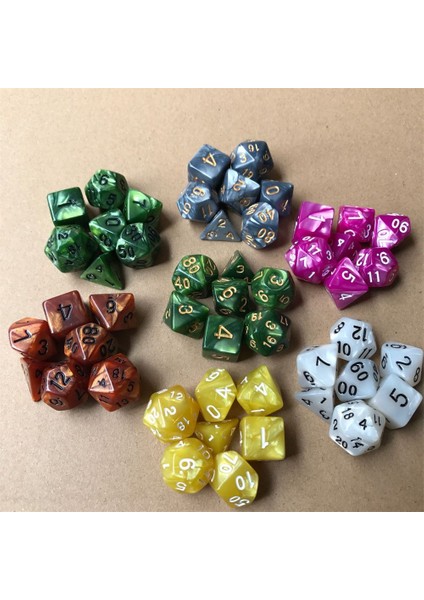 No.5 Tarzı Et Çok Taraflı Zar Seti Trpg Için Oyun Zar Dnd Aksesuarları Çokyüzlü Zar Tahta Kart Oyunu Malzemeleri Için Eğlence (Yurt Dışından)