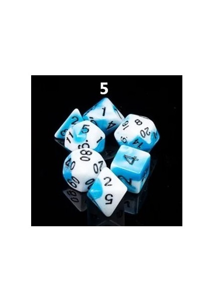 No.5 Tarzı 7pcslot Reçine Çokyüzlü Komik Dijital Zar Setleri Rpg Dnd Masa Tahta Oyunu Dices D4 D6 D8 D10 D% D12 D20 Çok Yönlü Zar Çantası (Yurt Dışından)