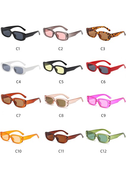 C8 Stili Dörtgen Güneş Gözlüğü Kadın Lüks Seyahat Küçük Dikdörtgen Güneş Gözlükleri Kadın Moda Retro Lunette De Soleil Femme (Yurt Dışından) modelleri