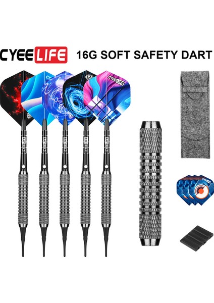 3 Adet Tarzı Cyeelife 16G Yumuşak Dart Alüminyum Mil Wit Flights Dart Tutucu Taşıma Çantası Aile Çubuğu Eğlence Oyunları (Yurt Dışından)