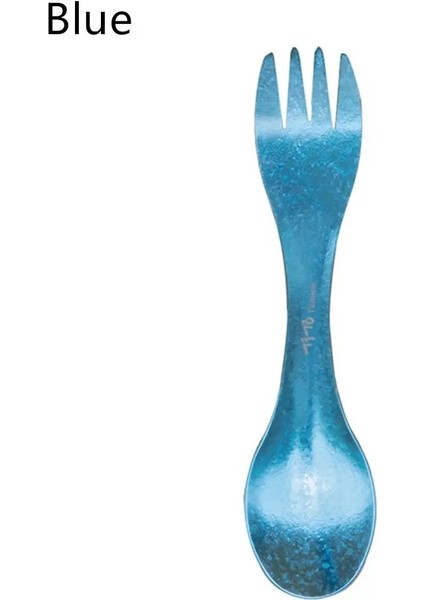 Mavi Stil 1 Adet Saf Titanyum Tencere Uzun Saplı Kaşık Çatal Çatal Kare Çubuklarını Edc Kamp Aracı Açık Aksesuarları (Yurt Dışından)