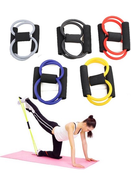 Direnç 8 Tipi Kas Göğüs Genişletici Ip Egzersiz Fitness Egzersiz Yoga Tüpü Spor Çekme Egzersizi (Yurt Dışından)