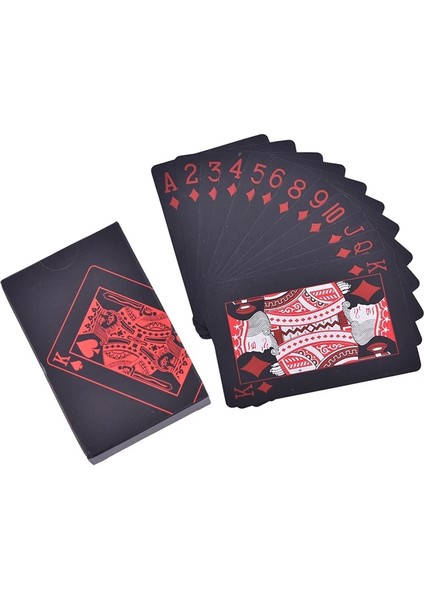 Kırmızı Stil Poker Suya Dayanıklı Siyah Oyun Kartları Yaratıcı Hediye Dayanıklı Poker Pvc Plastik Oyun Kartları Poker Siyah Oyun Kartları Masa Oyunu (Yurt Dışından)