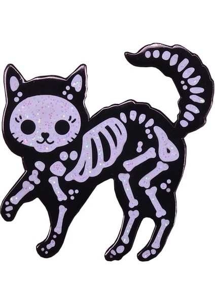 03 Hayvan Kafa Kafatasları Emaye Pin Tilki Kurt Karga Kedi Unicorn Geyik Kafatası Broş Iskelet Sanat Rozeti Dekorasyon Festivali Takı (Yurt Dışından)