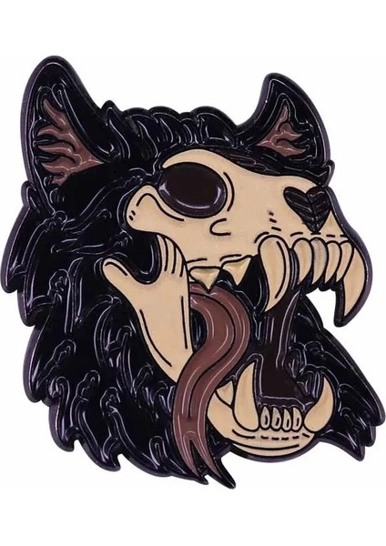 03 Hayvan Kafa Kafatasları Emaye Pin Tilki Kurt Karga Kedi Unicorn Geyik Kafatası Broş Iskelet Sanat Rozeti Dekorasyon Festivali Takı (Yurt Dışından) fırsatları