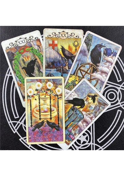 78 Adet TT49 Tarzı Yüksek Li Karga Tarot Kartları Aile Tatil Partisi Oyun Kartları Güverte Tarot Kart Tahta Oyunları (Yurt Dışından) modelleri
