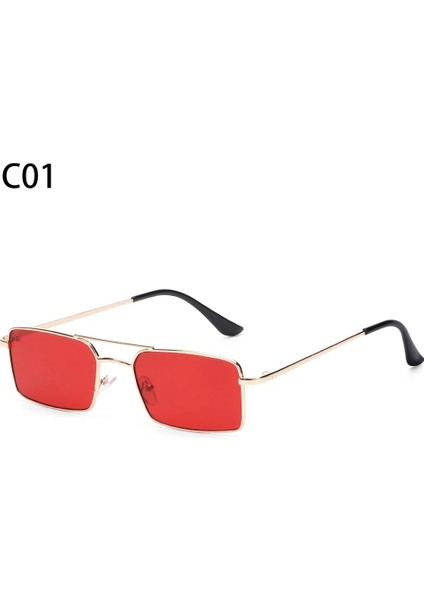 C01 Stili Klasik Retro Dikdörtgen Kadınlar ve Erkekler Için Güneş Gözlüğü Vintage Steampunk Metal Çerçeve UV400 Lens Güneş Gözlükleri Açık Sporlar Için (Yurt Dışından)