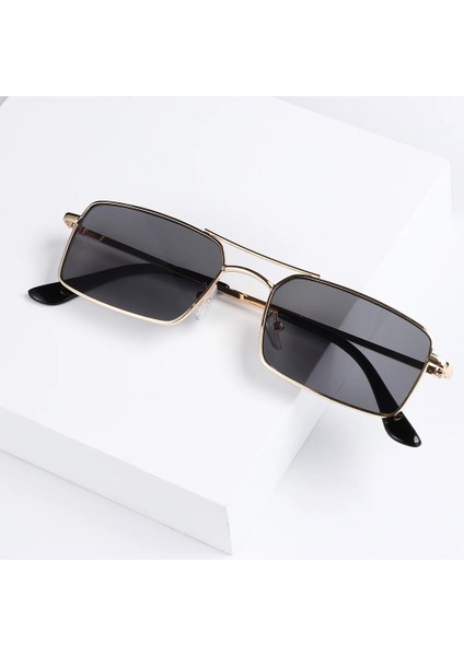 C01 Stili Klasik Retro Dikdörtgen Kadınlar ve Erkekler Için Güneş Gözlüğü Vintage Steampunk Metal Çerçeve UV400 Lens Güneş Gözlükleri Açık Sporlar Için (Yurt Dışından)