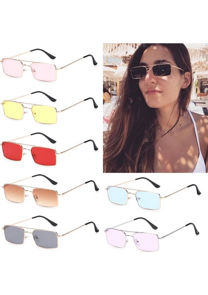C01 Stili Klasik Retro Dikdörtgen Kadınlar ve Erkekler Için Güneş Gözlüğü Vintage Steampunk Metal Çerçeve UV400 Lens Güneş Gözlükleri Açık Sporlar Için (Yurt Dışından)