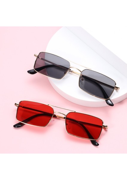 No.8 Stili 2021 Yeni Okyanus Lens Retro Dikdörtgen Güneş Gözlüğü Küçük Metal Çerçeve Klasik Moda Kadın Erkek Avrupa Kişilik Bisiklet Gözlük (Yurt Dışından) modelleri