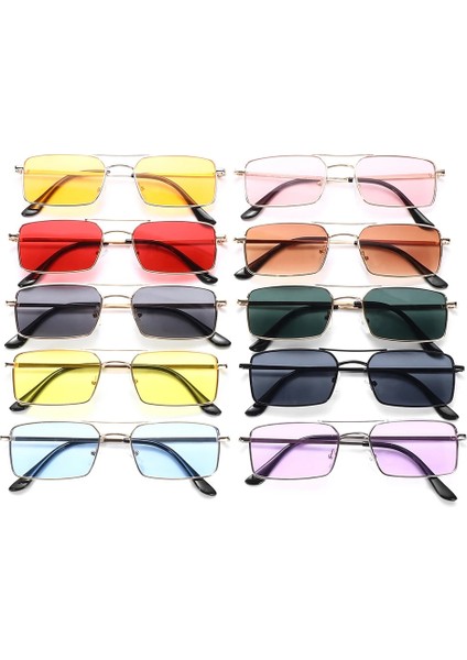 No.8 Stili 2021 Yeni Okyanus Lens Retro Dikdörtgen Güneş Gözlüğü Küçük Metal Çerçeve Klasik Moda Kadın Erkek Avrupa Kişilik Bisiklet Gözlük (Yurt Dışından) fırsatları