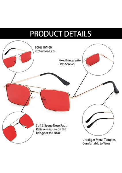 No.8 Stili 2021 Yeni Okyanus Lens Retro Dikdörtgen Güneş Gözlüğü Küçük Metal Çerçeve Klasik Moda Kadın Erkek Avrupa Kişilik Bisiklet Gözlük (Yurt Dışından) indirimleri