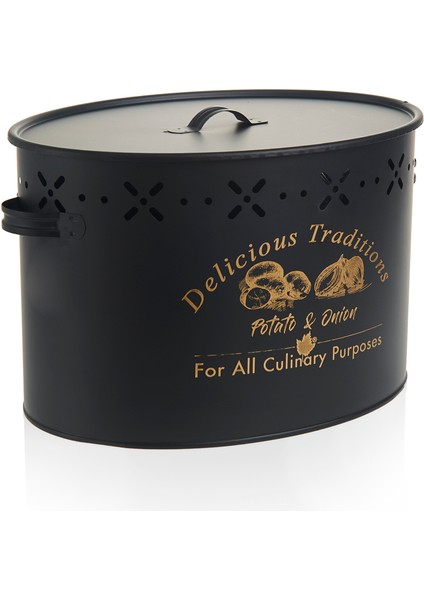 Metal Bölmeli Patates Soğan Kovası - Siyah - 18 lt fiyatları