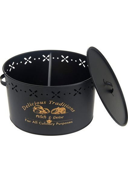 Metal Bölmeli Patates Soğan Kovası - Siyah - 18 lt indirimleri