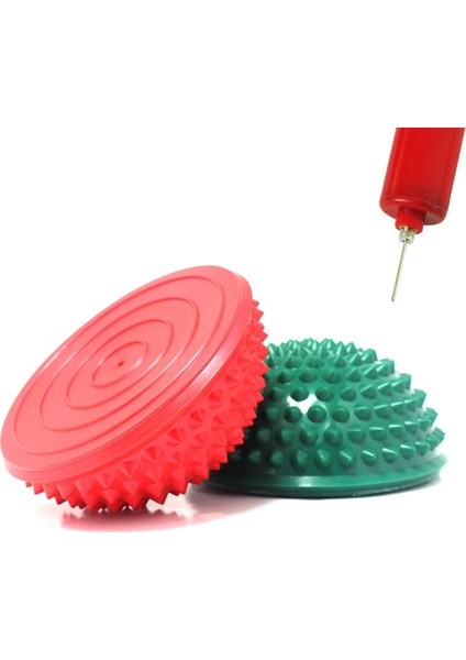 Turuncu Tarzı Yoga Half Ball Fitness Equipment Kids Elder Durian Massage Mat Exercise Balance Point Gym Yoga Pilates Ball Rubber (Yurt Dışından) modelleri
