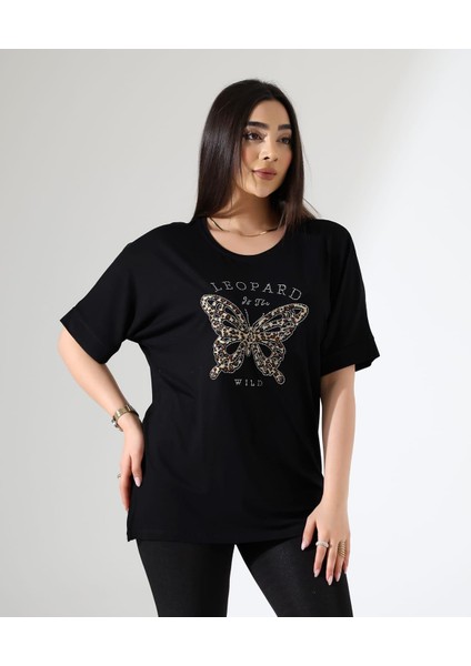 Leopar Kelebek Desenli Bluz fırsatları