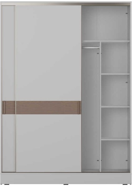 Milano Sürgülü Gardırop - Vizon/zebra 160X223X60 cm