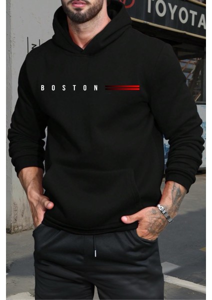 Bst Ön Baskılı Pamuklu Erkek Sweatshirt