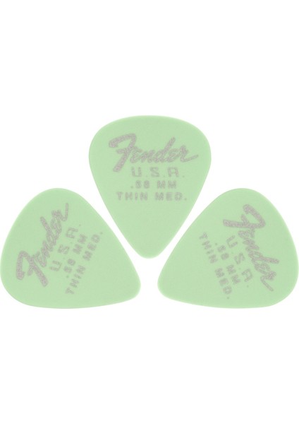 Fender Dura-Tone 3 Adet Gitar Penası 351 Shape .58 Surf Green (3 Adet)