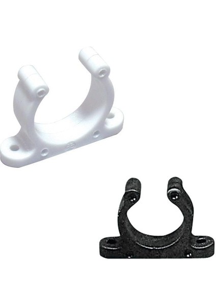 Plastic Support Clip, Screwed, Ø25MM, Black