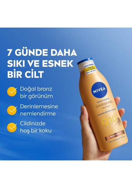 Q10 Kademeli Bronzlaştırıcı Vücut Losyonu 400ML, 7 Günde Sıkılaş, Açık Buğday Ten